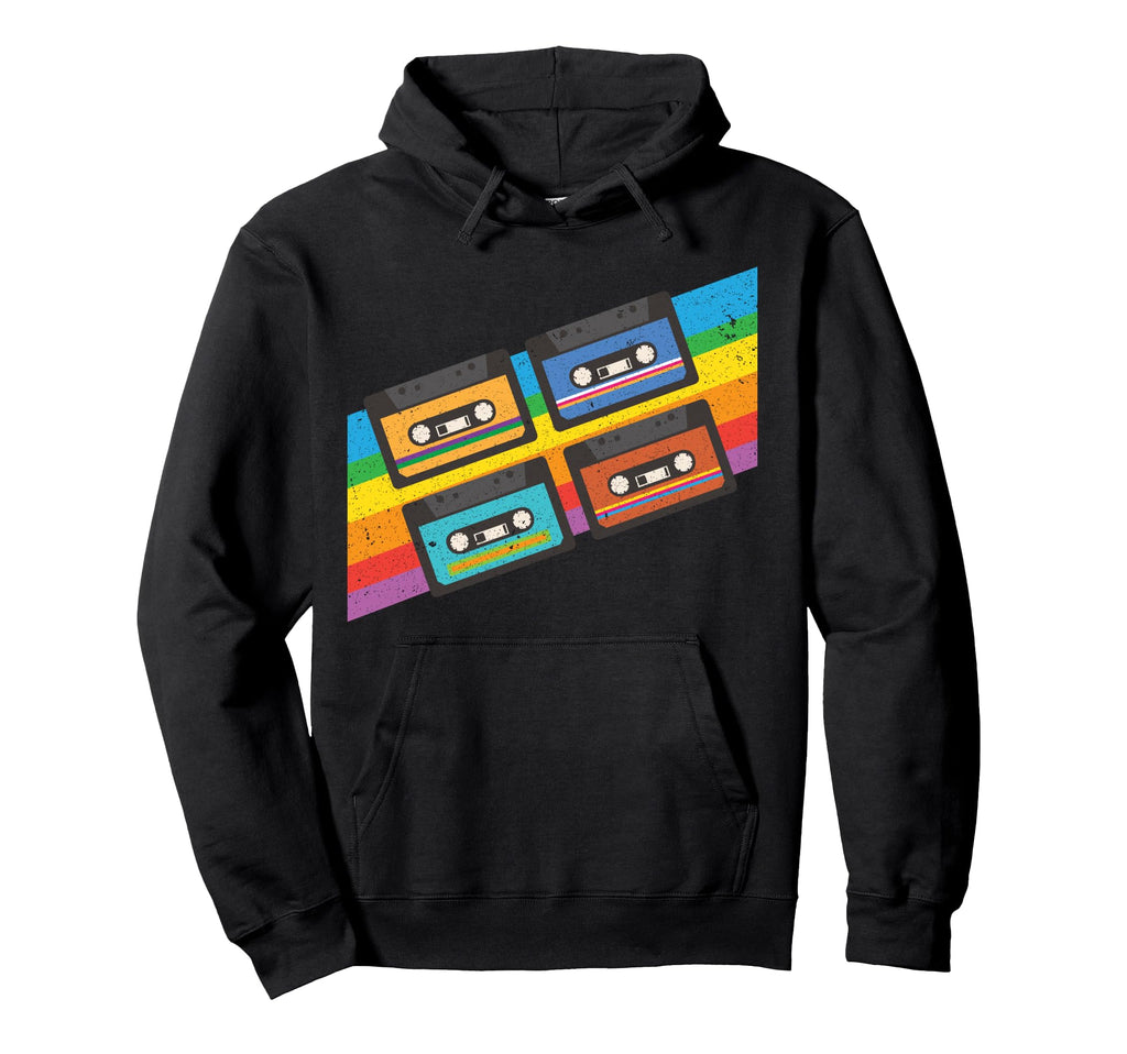 80S 90S I Colorful Cassette Tape Hoodie - Aesthetic Graphic Men Women - T-Shirt, Sweatshirt, Hoodie