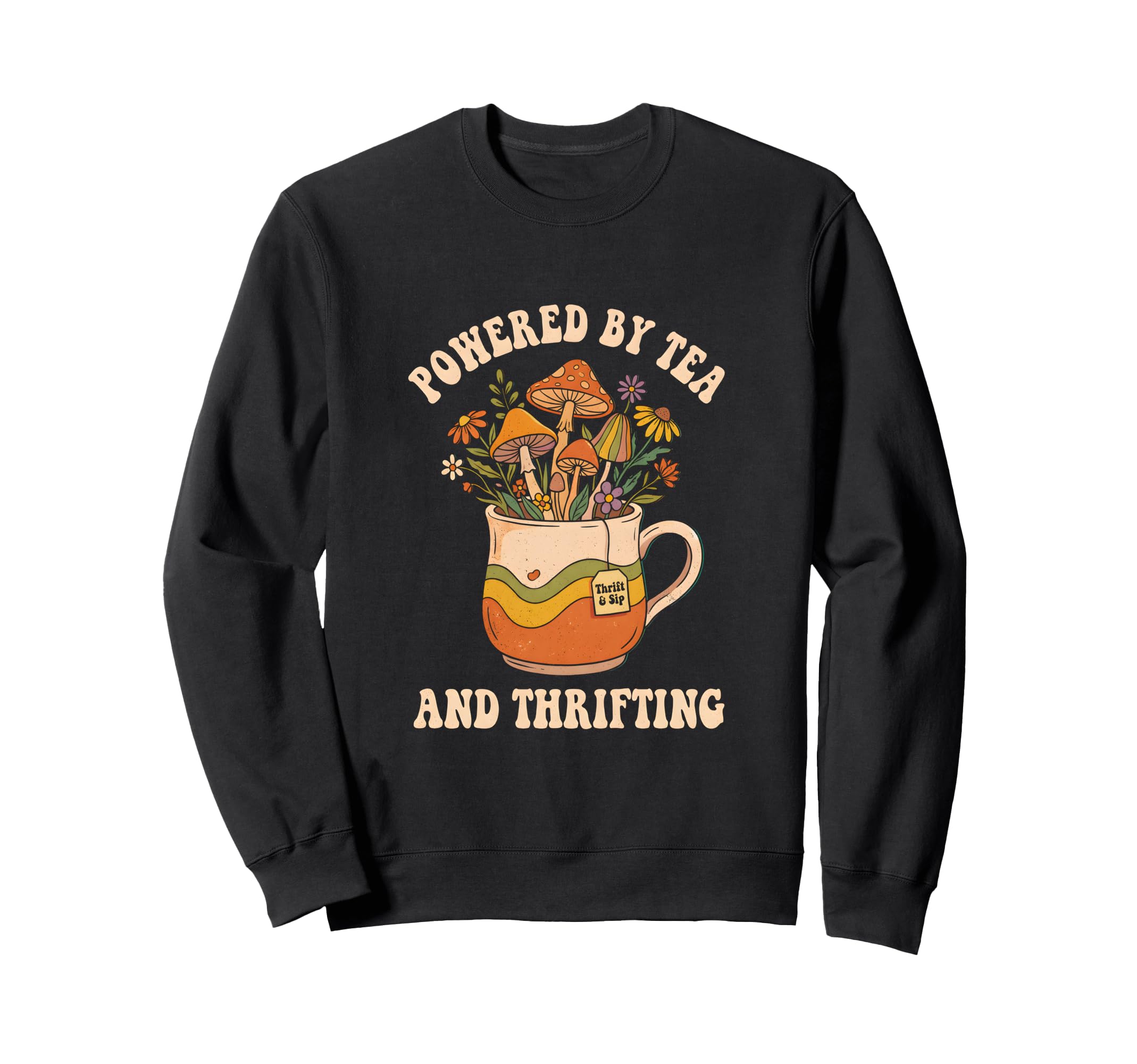 Boho Grandmacore Thrifting Tea Drinker T-Shirt - Graphic Print Unisex - T-Shirt, Sweatshirt, Hoodie