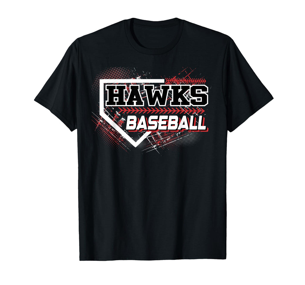 Hawks Baseball Home Plate Red Hawk T-Shirt - Aesthetic Graphic for Adults - T-Shirt, Sweatshirt, Hoodie