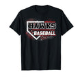 Hawks Baseball Home Plate Red Hawk T-Shirt - Aesthetic Graphic for Adults - T-Shirt, Sweatshirt, Hoodie