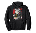 Japanese Streetwear Cat Eats Ramen Hoodie - Minimalist Print Unisex - T-Shirt, Sweatshirt, Hoodie