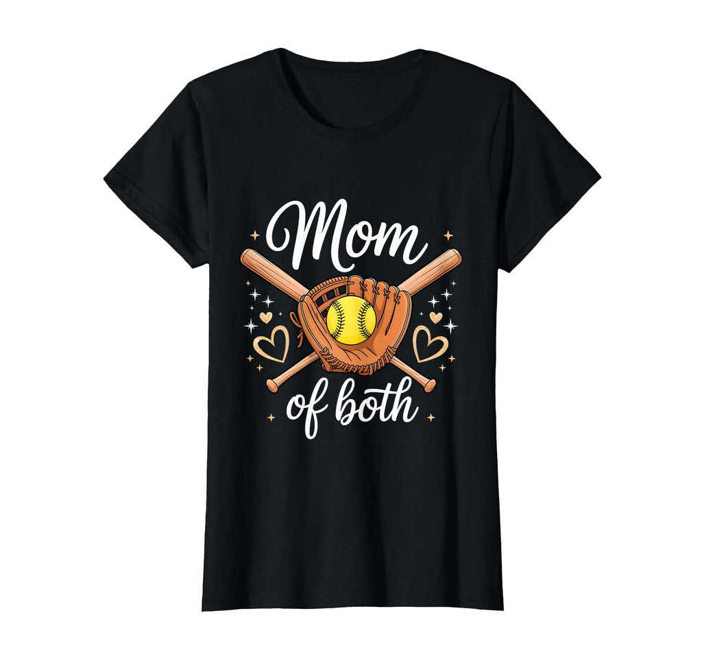 Womens Mom Both Game Day Baseball Softball T-Shirt - Unique Graphic Unisex - T-Shirt, Sweatshirt, Hoodie