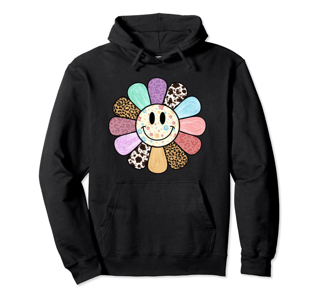 Happy Wildflower Floral Leopard Boho Hoodie - Novelty Apparel Men Women - T-Shirt, Sweatshirt, Hoodie