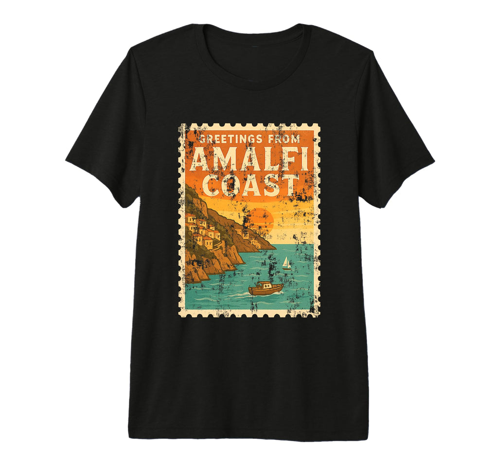 Amalfi Coast Sunset Italy Postcard T-Shirt - Aesthetic Graphic Unisex - T-Shirt, Sweatshirt, Hoodie