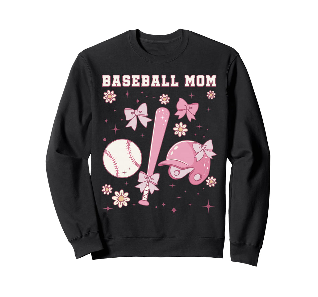Baseball Mom Coquette Bow Baseball Sweatshirt - Streetwear Style Unisex - T-Shirt, Sweatshirt, Hoodie