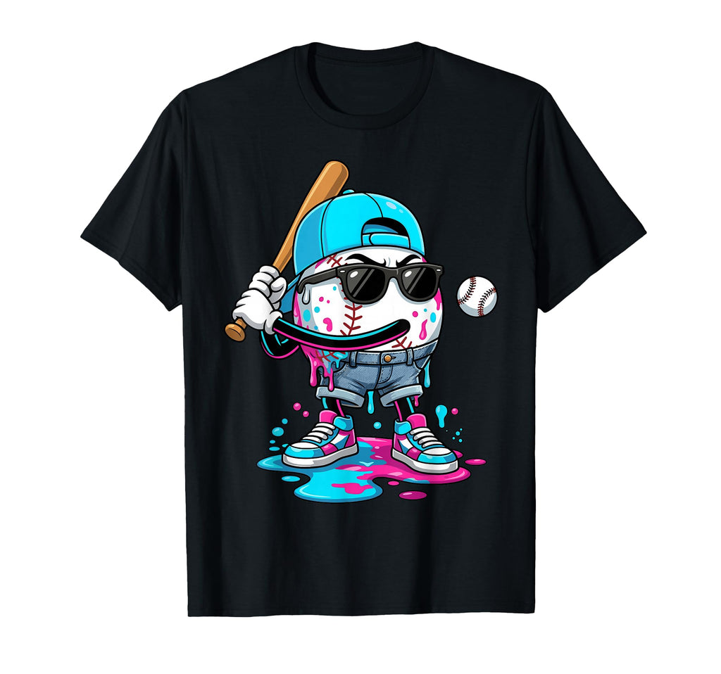 Baseball Drip Ice Cream Drip T-Shirt - Fun Novelty Design Men Women - T-Shirt, Sweatshirt, Hoodie
