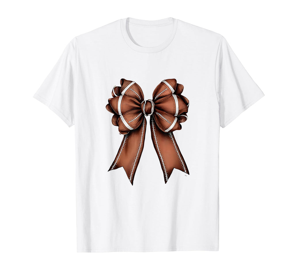 Womens Moms Coquette Bow Football T-Shirt - Casual Everyday Wear Men Women - T-Shirt, Sweatshirt, Hoodie