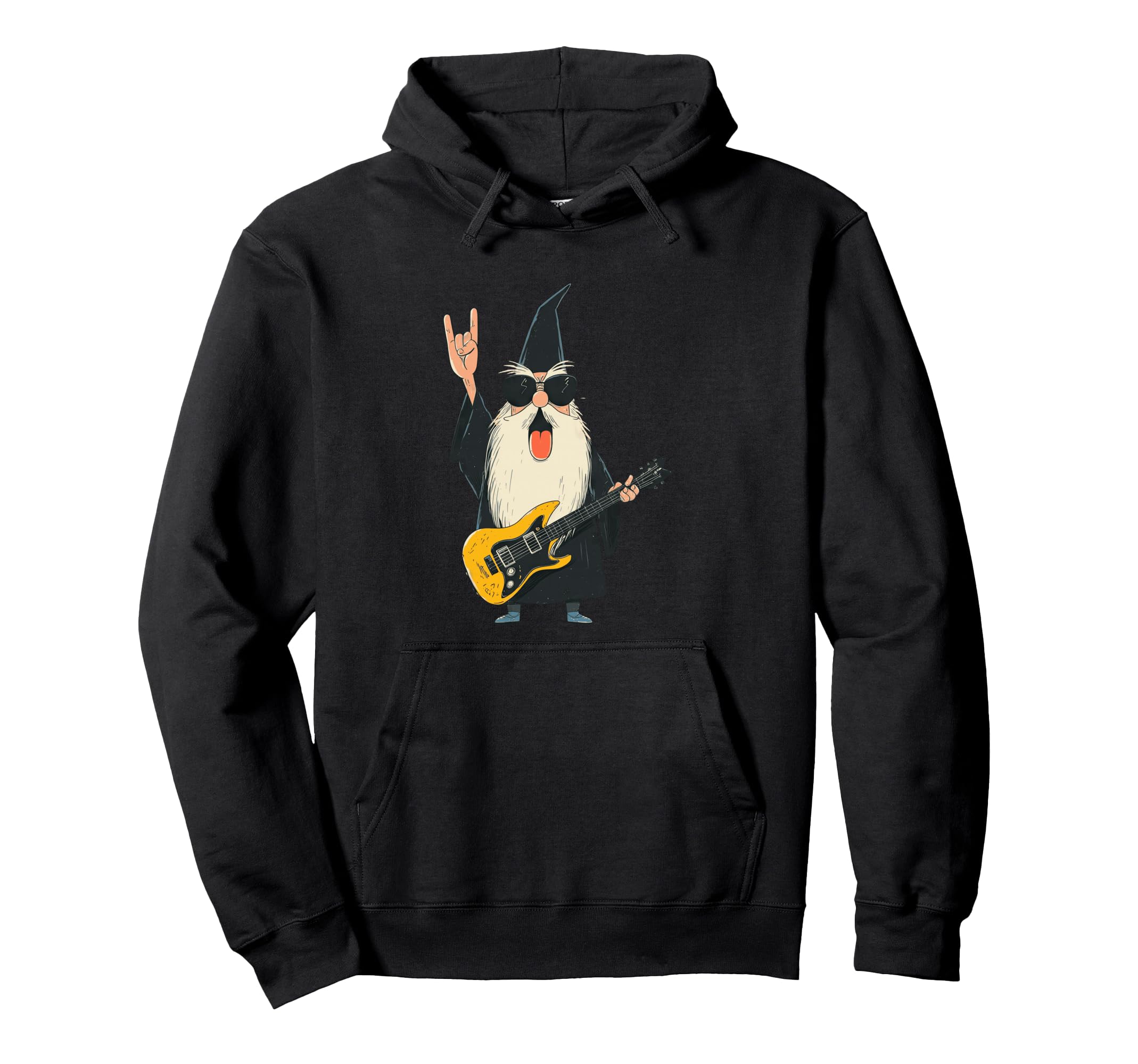 Funny Wizard Rock Guitar Player Music Hoodie - Custom Art Print Unisex - T-Shirt, Sweatshirt, Hoodie