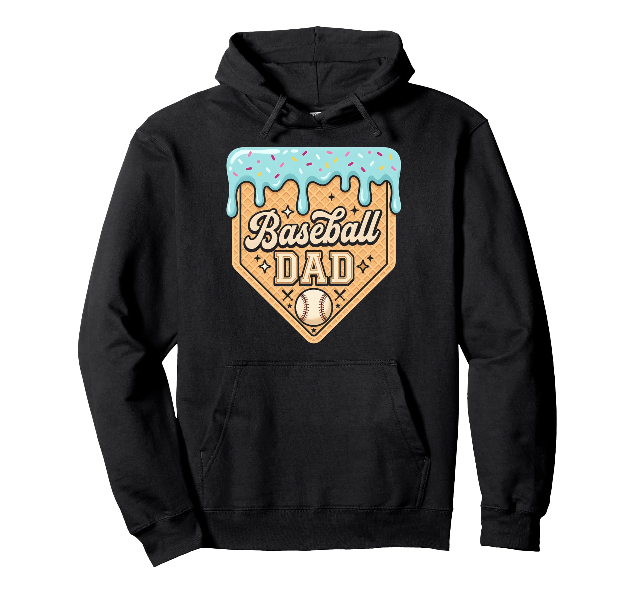 Baseball Dad Funny Fathers Day Dad Hoodie - Minimalist Print for Adults - T-Shirt, Sweatshirt, Hoodie