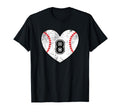 Baseball Heart Player 8 Baseball Mom T-Shirt - Trendy Graphic for Adults - T-Shirt, Sweatshirt, Hoodie