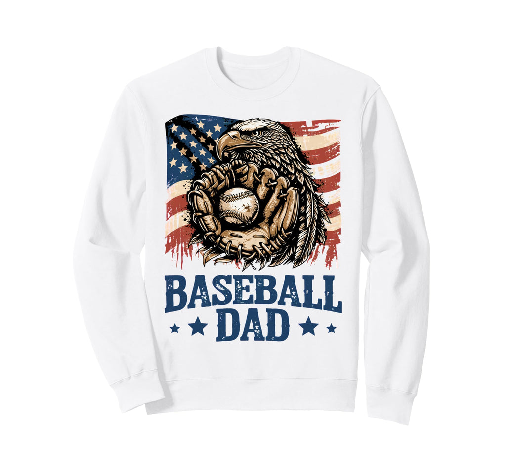 Patriotic Baseball Dad Usa Flag Sweatshirt - Trendy Graphic Unisex - T-Shirt, Sweatshirt, Hoodie