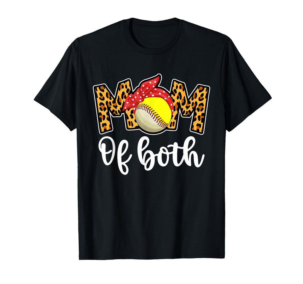 Mom Both Softball Baseball Mom T-Shirt - Custom Art Print for Adults - T-Shirt, Sweatshirt, Hoodie