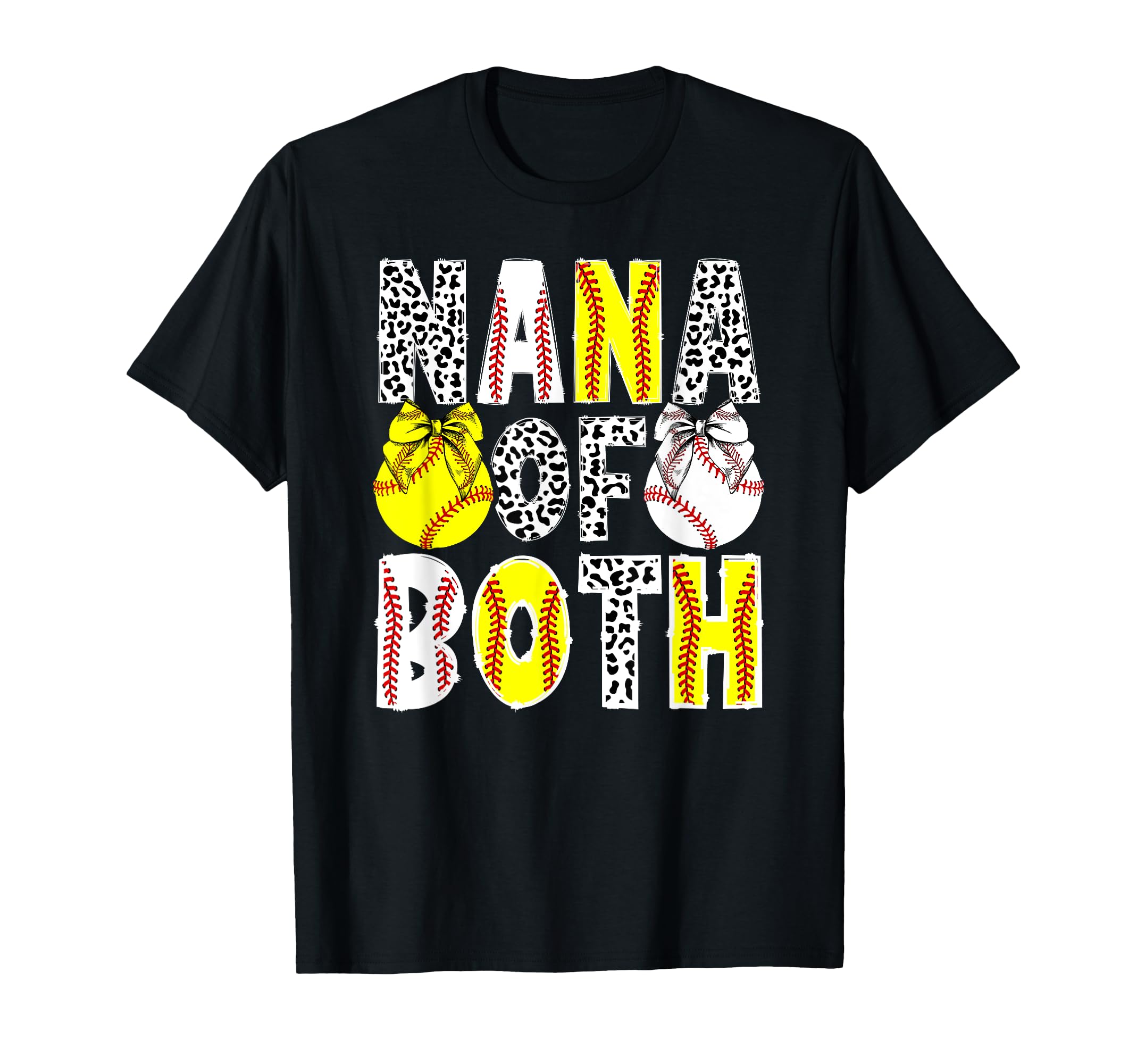 Nana Both Proud Softball Baseball T-Shirt - Custom Art Print Men Women - T-Shirt, Sweatshirt, Hoodie