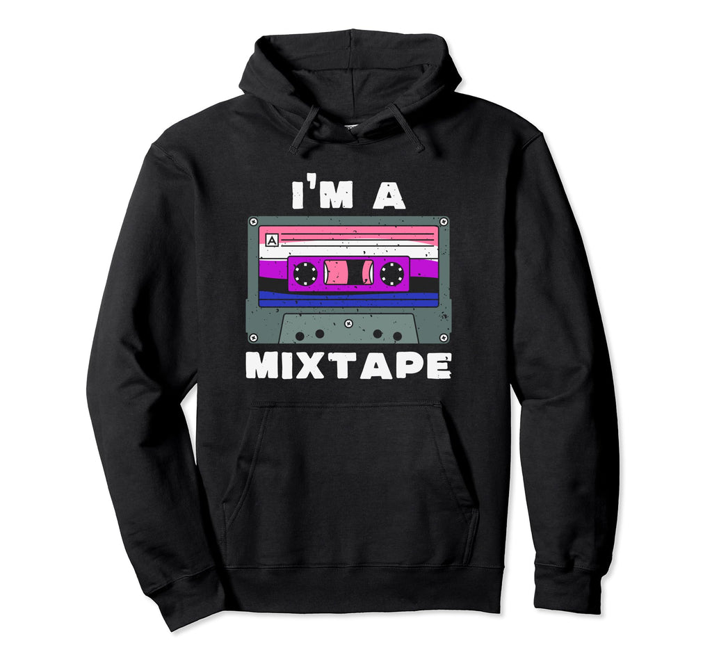 Im Mixtape Genderfluid Flag Cassette Hoodie - Casual Everyday Wear Unisex - T-Shirt, Sweatshirt, Hoodie