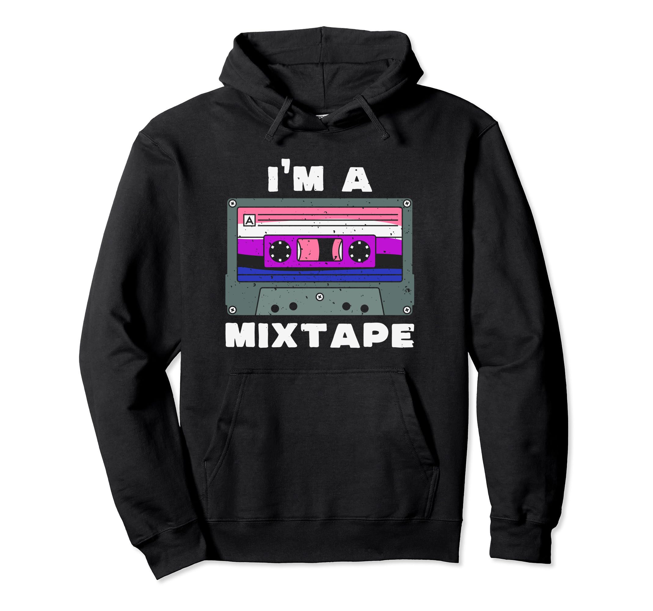 Im Mixtape Genderfluid Flag Cassette Hoodie - Casual Everyday Wear Unisex - T-Shirt, Sweatshirt, Hoodie
