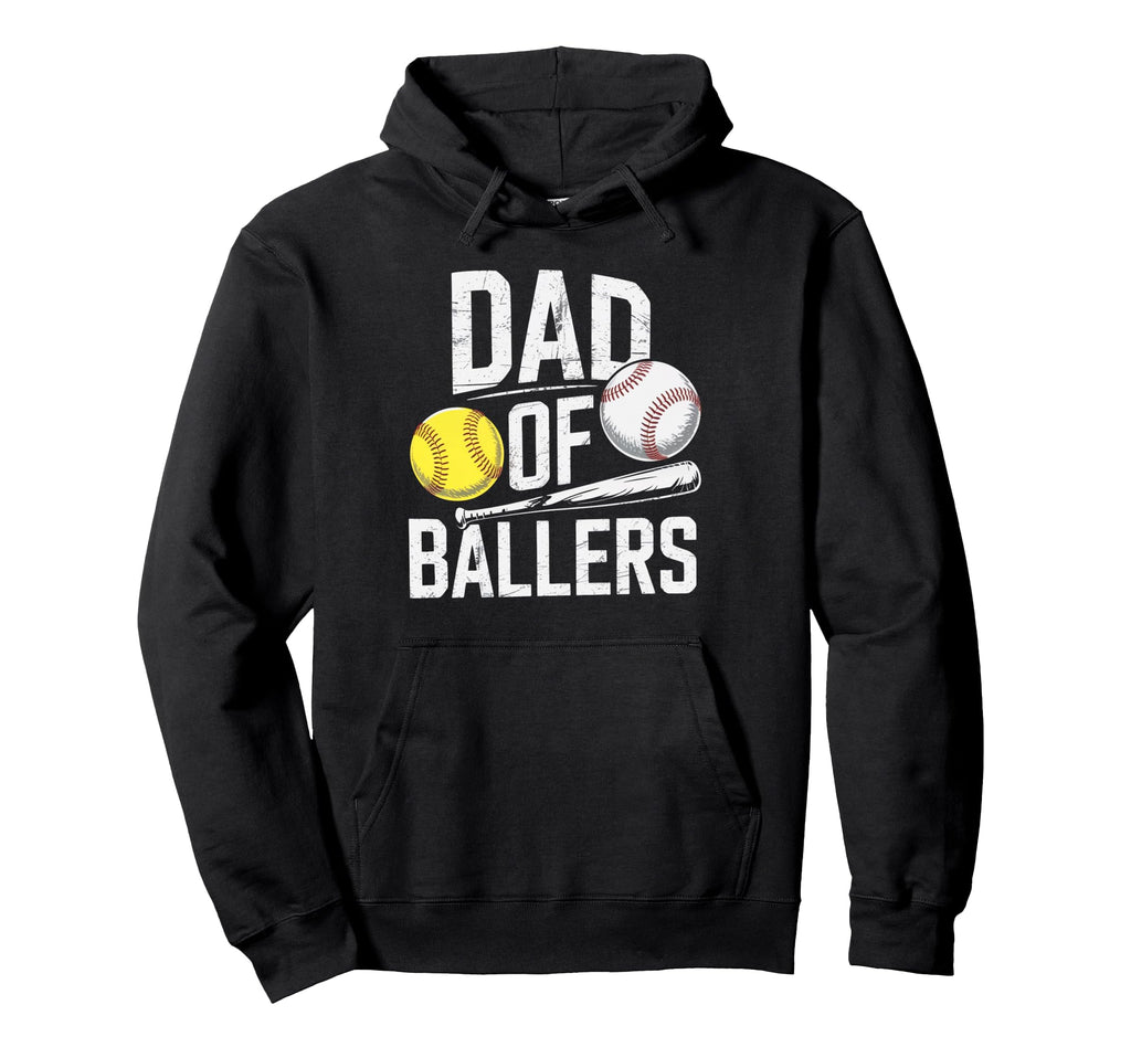 Dad Ballers Dad Baseball And Hoodie - Fun Novelty Design Men Women - T-Shirt, Sweatshirt, Hoodie