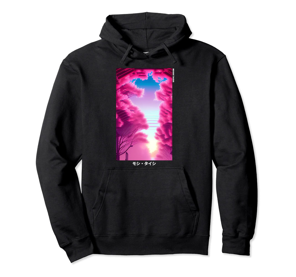 90S Japanese Vaporwave Art Cherry Blossom Hoodie - Custom Art Print Unisex - T-Shirt, Sweatshirt, Hoodie