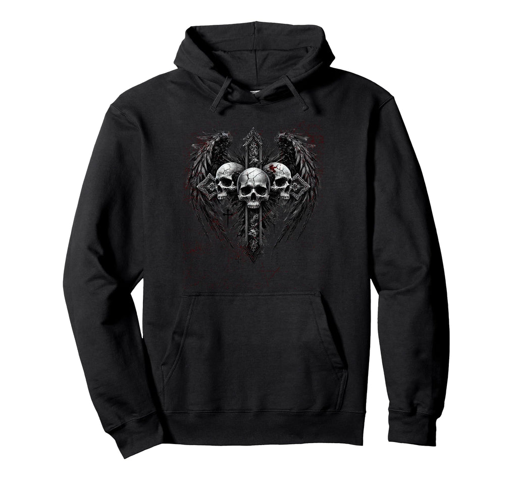 Skull Cross Y2K Goth Alt Grunge Hoodie - Fun Novelty Design for Adults - T-Shirt, Sweatshirt, Hoodie