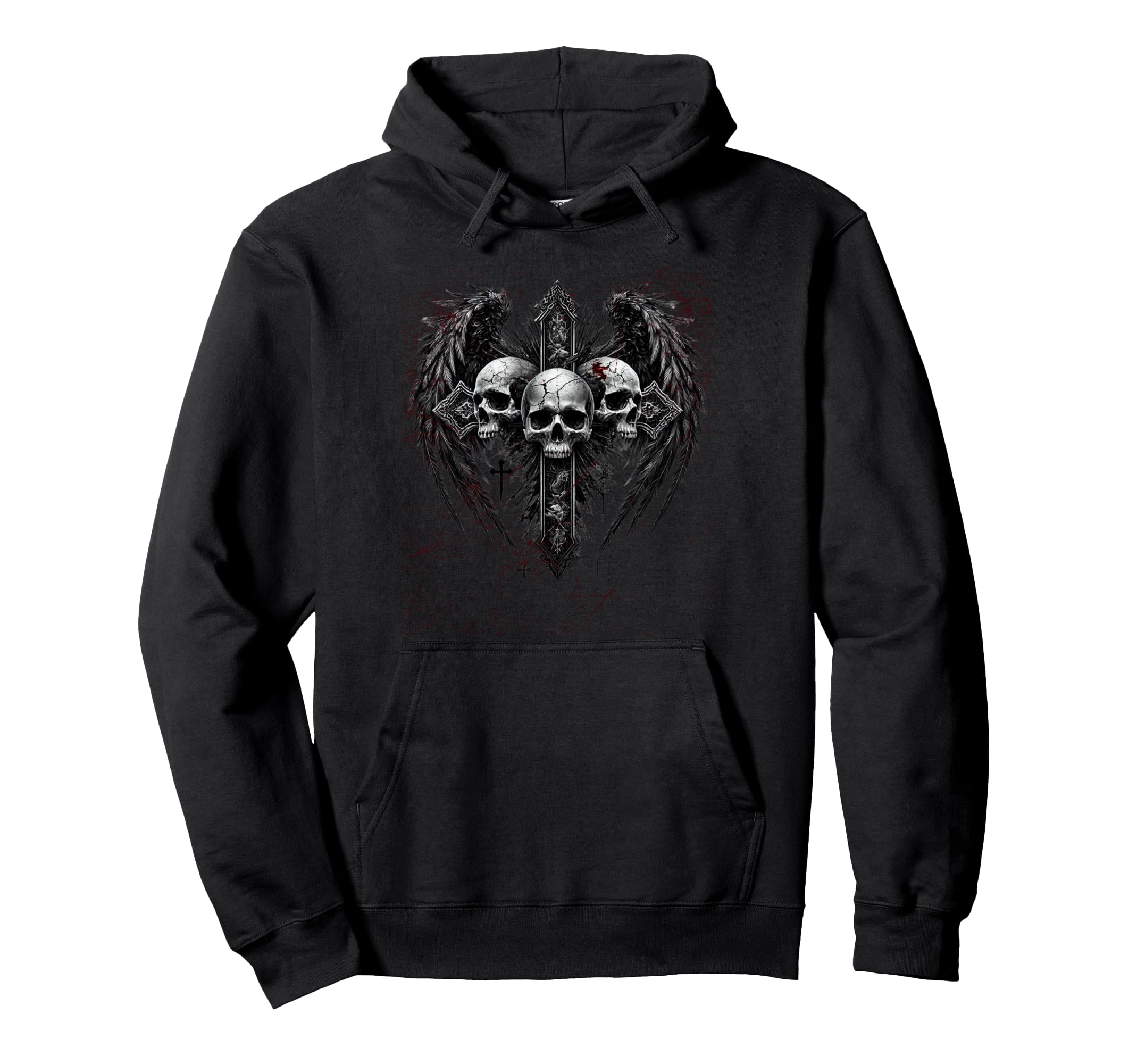Skull Cross Y2K Goth Alt Grunge Hoodie - Fun Novelty Design for Adults - T-Shirt, Sweatshirt, Hoodie
