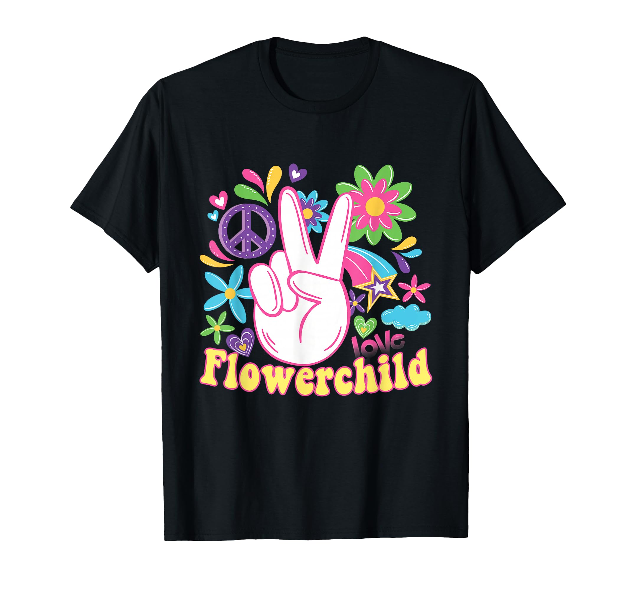 Hippie Gift Groovy Flowerpower T-Shirt - Trendy Graphic Men Women - T-Shirt, Sweatshirt, Hoodie