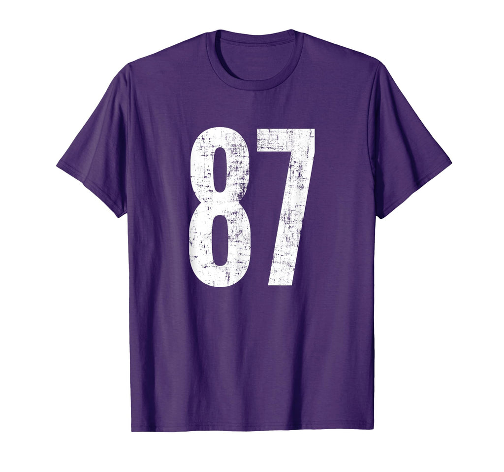 Number 87 Eighty Seven Distressed Sport T-Shirt - Trendy Graphic Men Women - T-Shirt, Sweatshirt, Hoodie