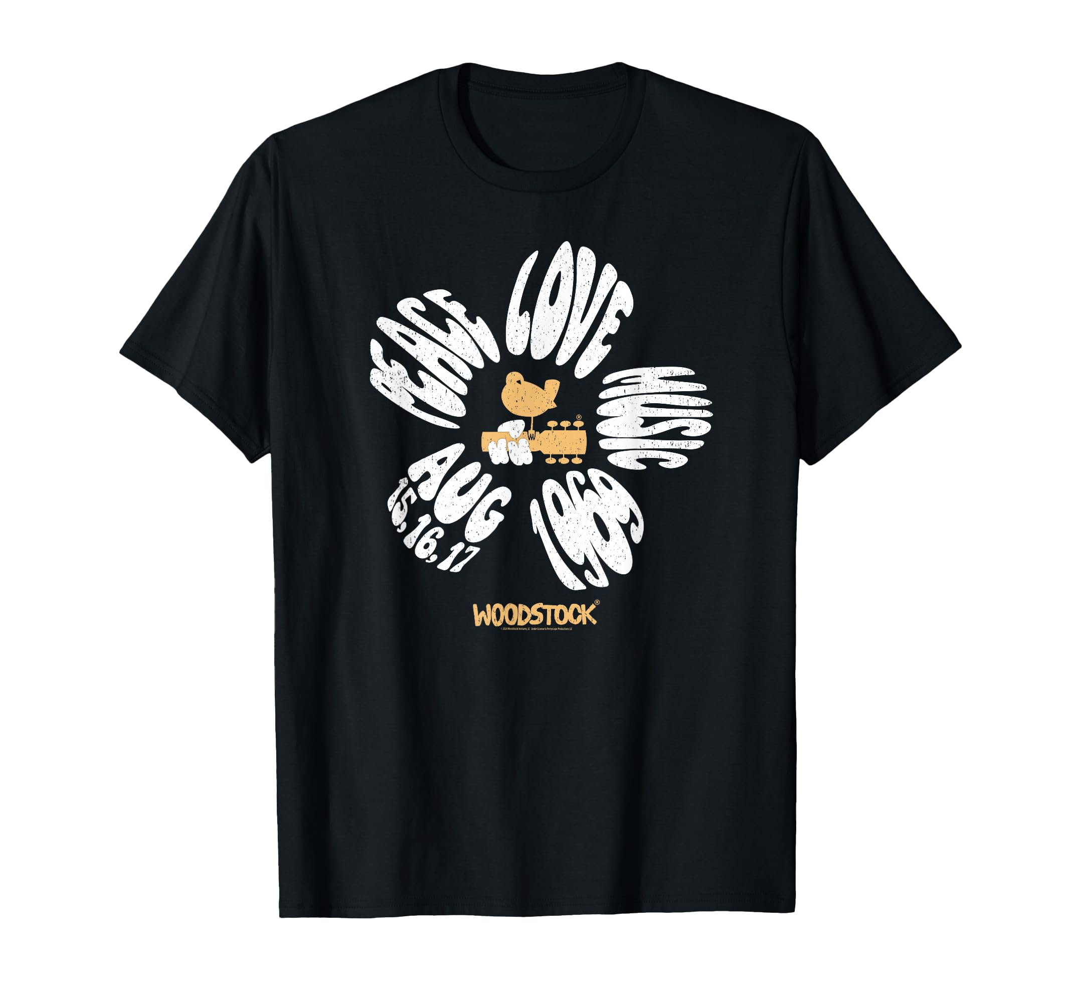 Woodstock Peace Love Music Flower 1969 T-Shirt - Minimalist Print Men Women - T-Shirt, Sweatshirt, Hoodie