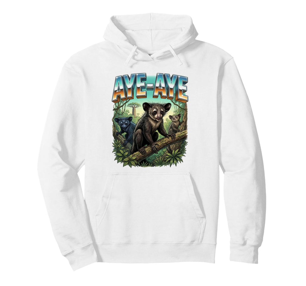 Aye Aye 70S 90S Aye Aye Animal Lover Hoodie - Custom Art Print Men Women - T-Shirt, Sweatshirt, Hoodie