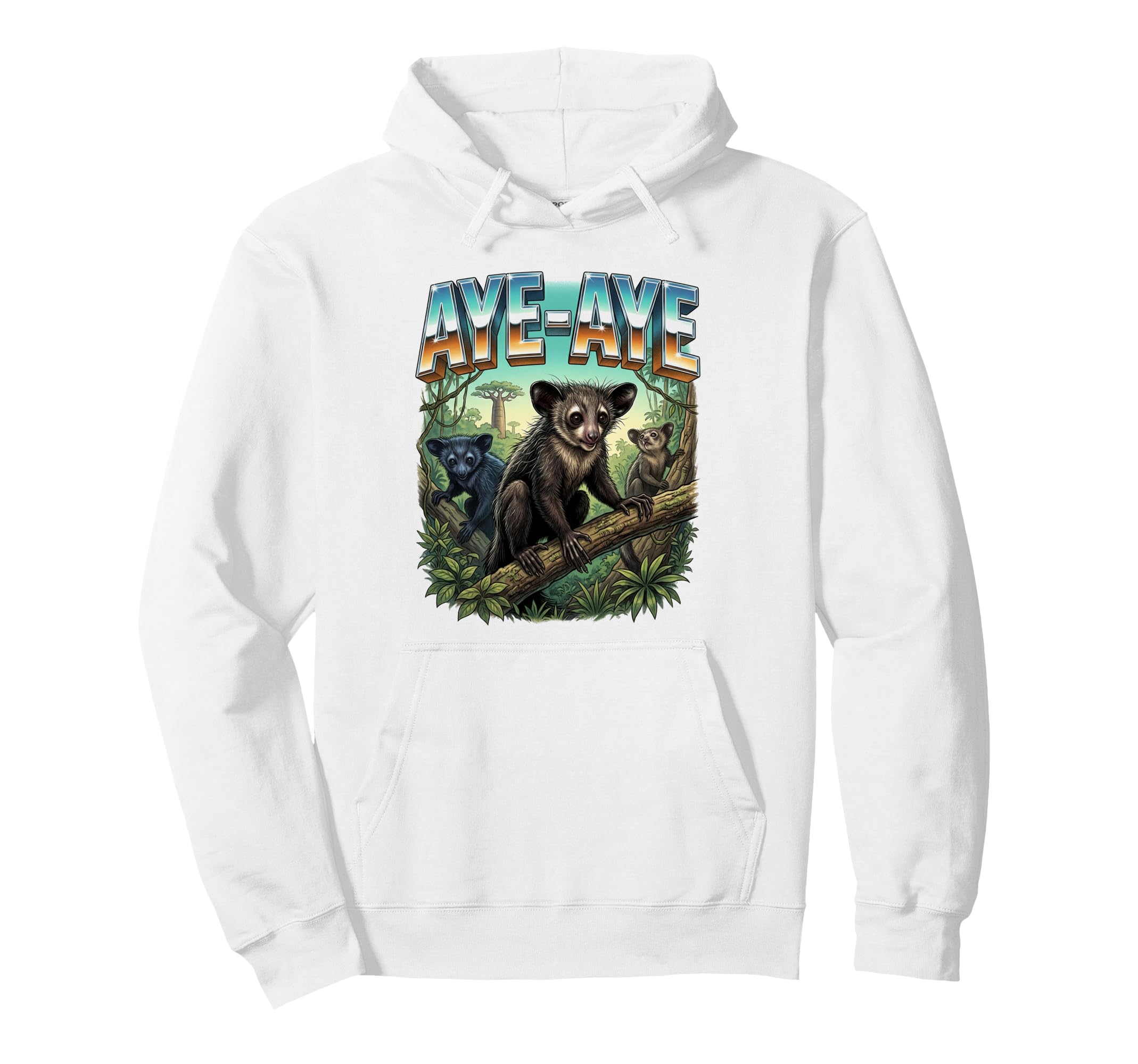 Aye Aye 70S 90S Aye Aye Animal Lover Hoodie - Custom Art Print Men Women - T-Shirt, Sweatshirt, Hoodie
