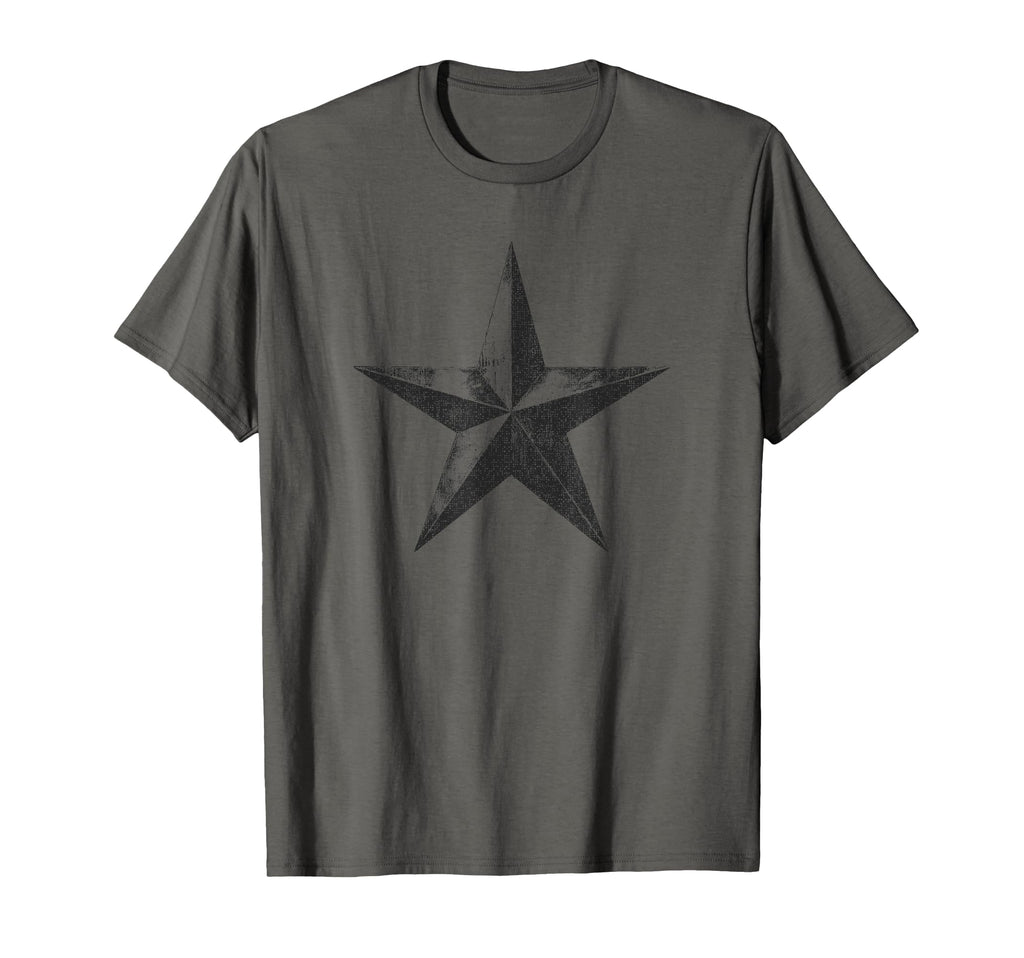 Grunge Star Distressed Gray T-Shirt - Fun Novelty Design for Adults - T-Shirt, Sweatshirt, Hoodie