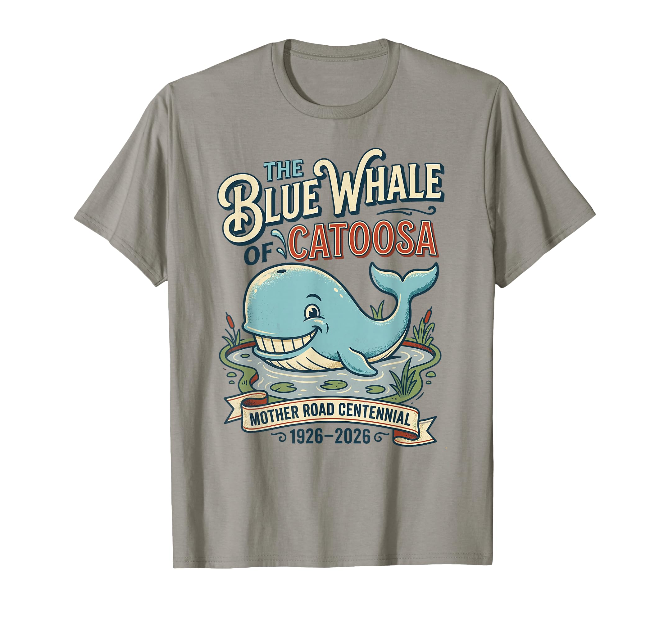 Giant Whale Route 66 Highway T-Shirt - Novelty Apparel for Adults - T-Shirt, Sweatshirt, Hoodie