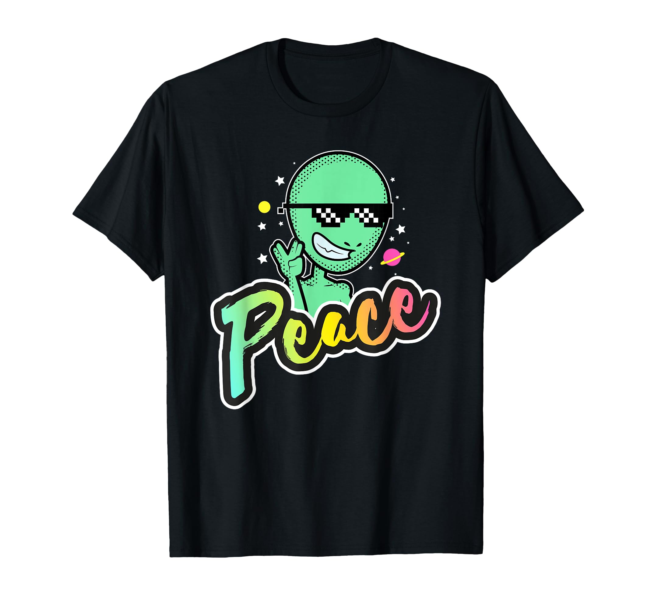 Peace Love Shirts Funny Alien Peace T-Shirt - Unique Graphic Unisex - T-Shirt, Sweatshirt, Hoodie