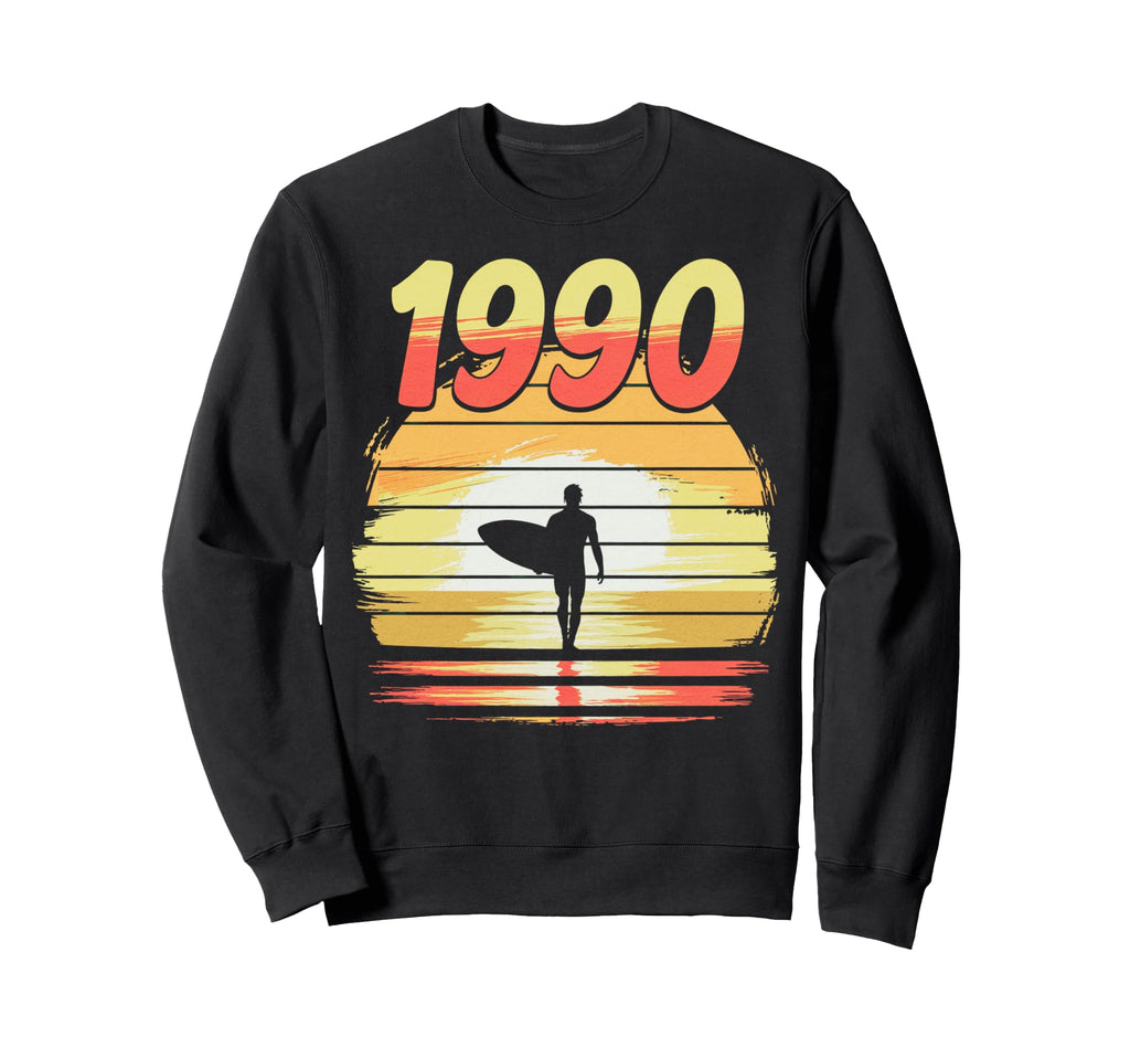 1990 Surfing Sunset 90S Aesthetic Sweatshirt - Unique Graphic Men Women - T-Shirt, Sweatshirt, Hoodie