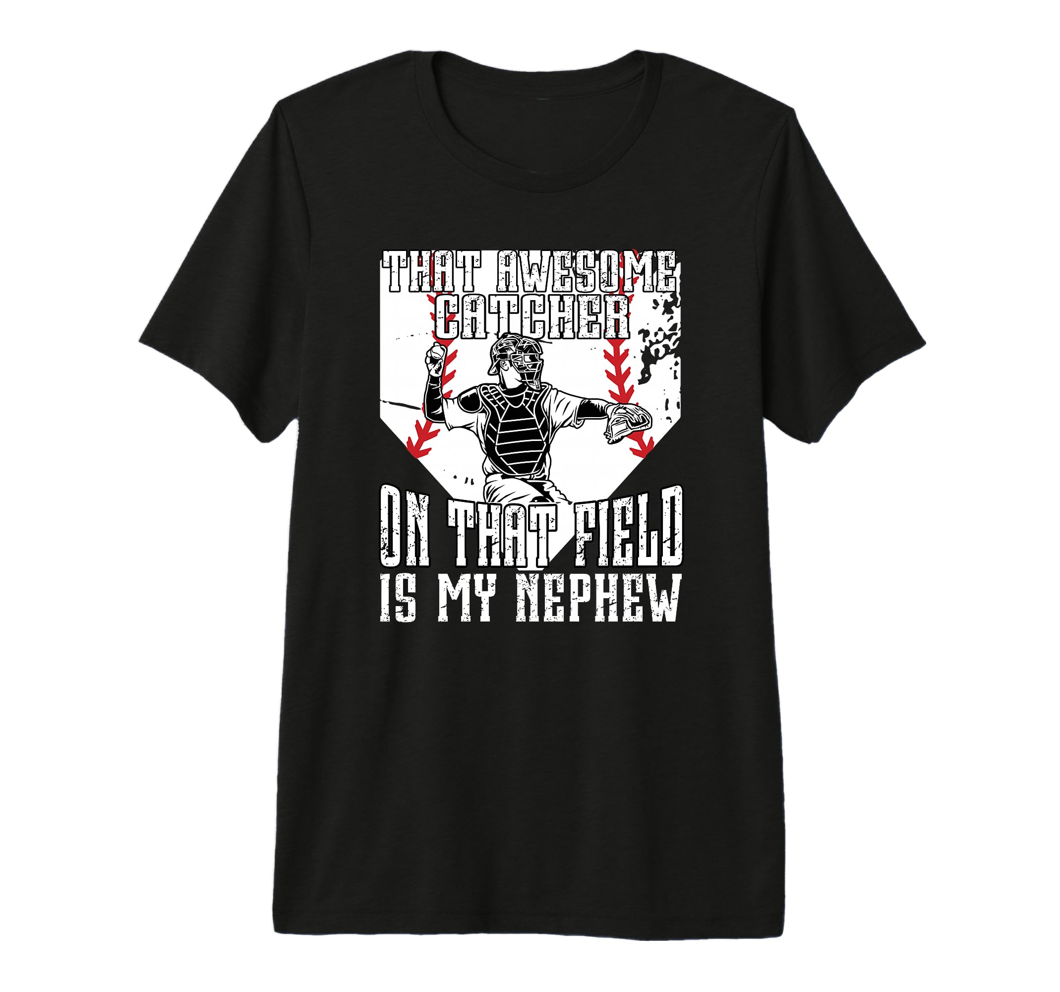 Mens Baseball Catcher Uncle Proud Uncle T-Shirt - Graphic Print Men Women - T-Shirt, Sweatshirt, Hoodie