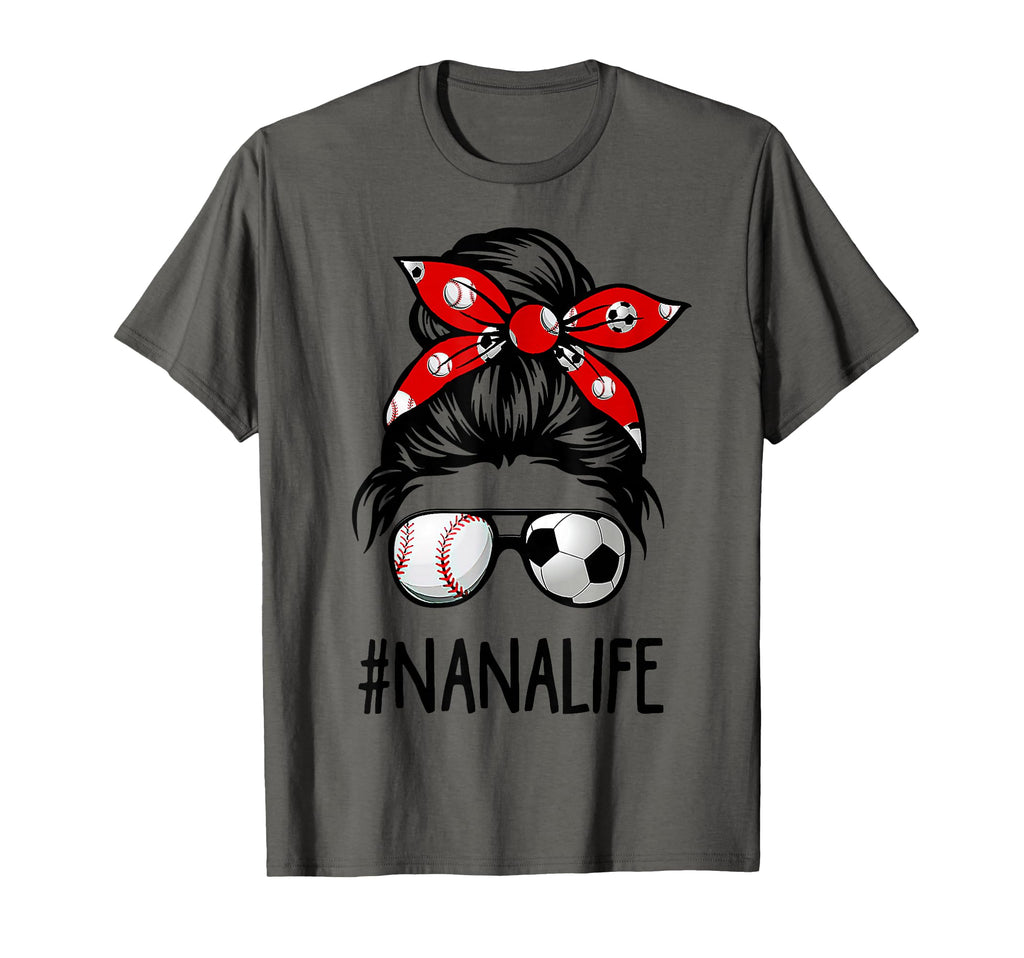 Classy Nana Life Soccer Messy Bun T-Shirt - Graphic Print for Adults - T-Shirt, Sweatshirt, Hoodie