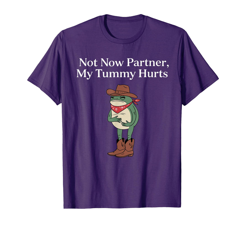 Not Now Partner My Tummy Hurts Funny T-Shirt - Minimalist Print Unisex - T-Shirt, Sweatshirt, Hoodie