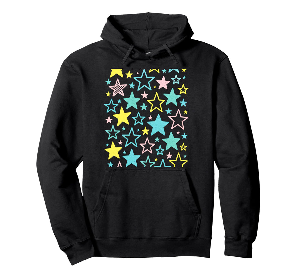 Colorful Stars Fun Pattern Art Hoodie - Trendy Graphic for Adults - T-Shirt, Sweatshirt, Hoodie