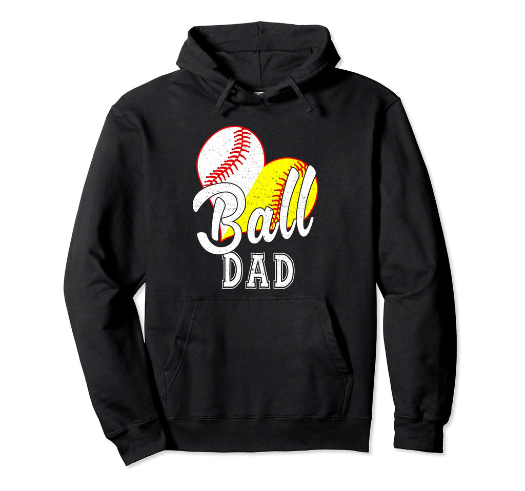 Ball Heart Ball Dad Baseball Softball Hoodie - Streetwear Style for Adults - T-Shirt, Sweatshirt, Hoodie