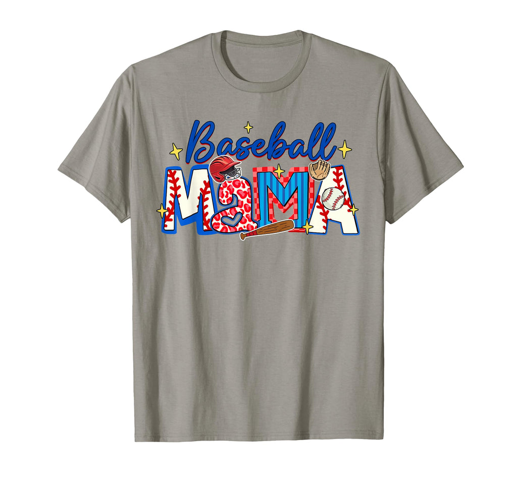 Baseball Mama Checkered Leopard Funny T-Shirt - Streetwear Style Men Women - T-Shirt, Sweatshirt, Hoodie