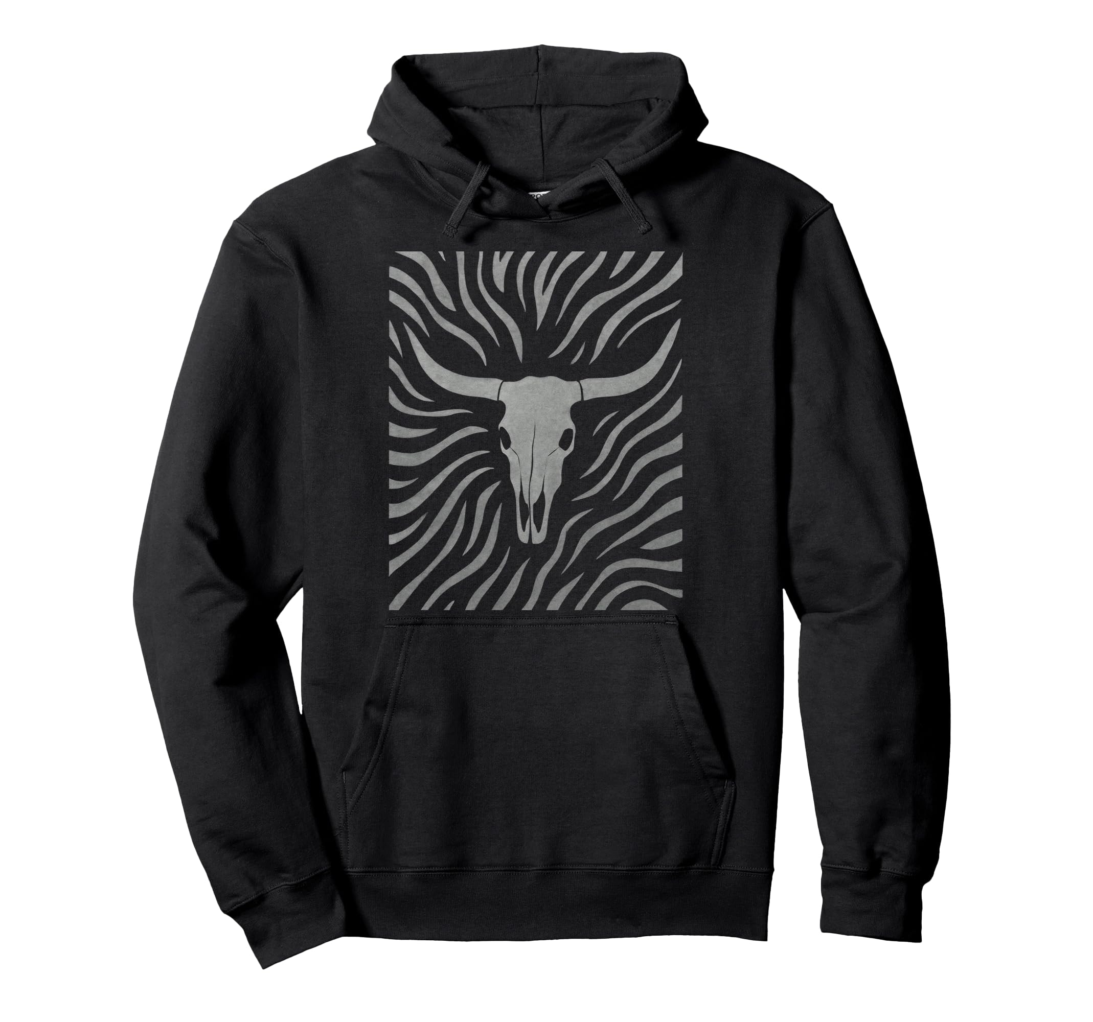 Cow Skull Western Boho Country Hoodie - Minimalist Print for Adults - T-Shirt, Sweatshirt, Hoodie