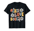 Peace Love Books Groovy Bookworm Book T-Shirt - Custom Art Print Unisex - T-Shirt, Sweatshirt, Hoodie