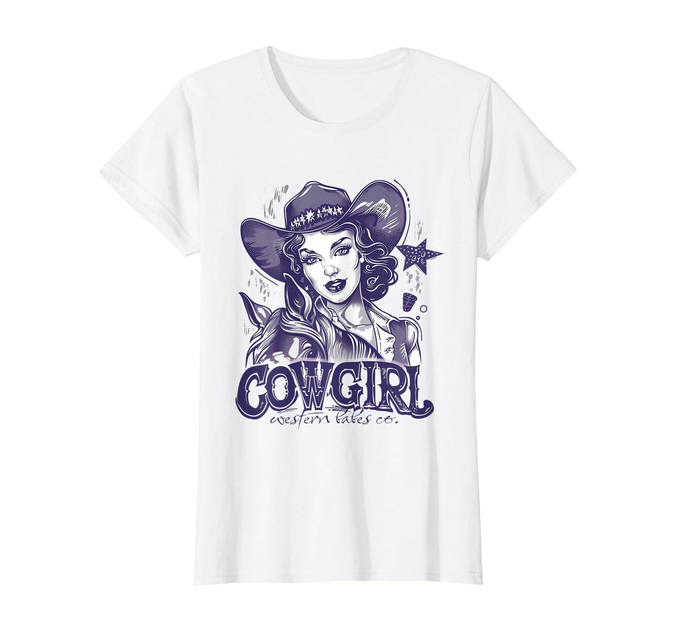 Cowgirl Western Country Rodeo Cow T-Shirt - Aesthetic Graphic for Adults - T-Shirt, Sweatshirt, Hoodie