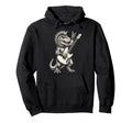 Funny T Rex Dino Playing Guitar Rock And Hoodie - Novelty Apparel Unisex - T-Shirt, Sweatshirt, Hoodie