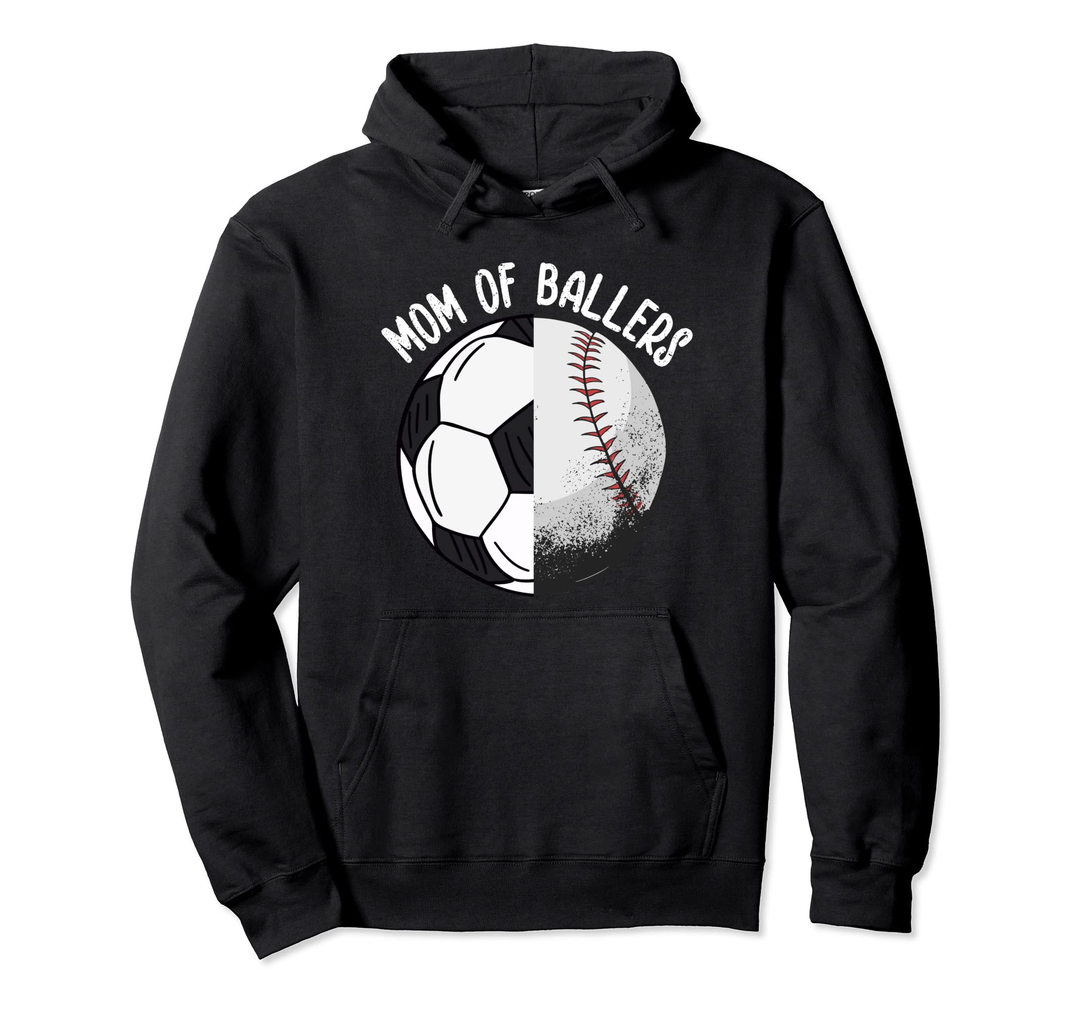 Mom Ballers Soccer Baseball Mama Hoodie - Graphic Print Unisex - T-Shirt, Sweatshirt, Hoodie
