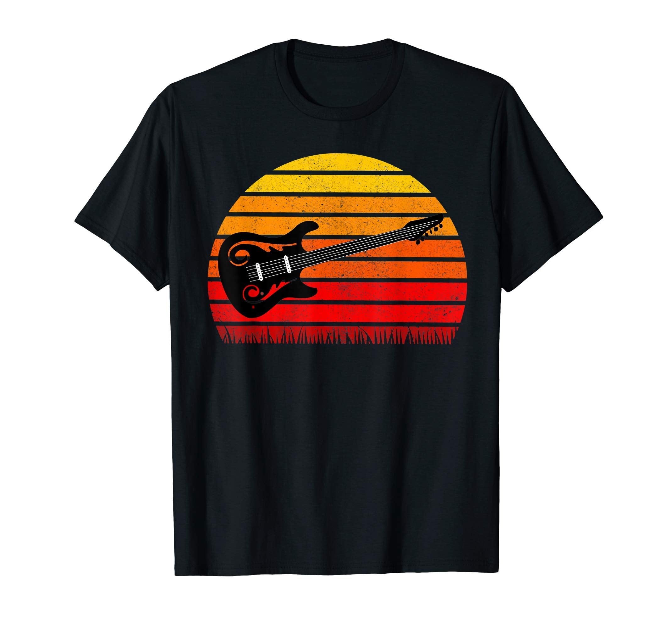 Guitar Lover Gift Sunset Guitar T-Shirt - Fun Novelty Design Unisex - T-Shirt, Sweatshirt, Hoodie