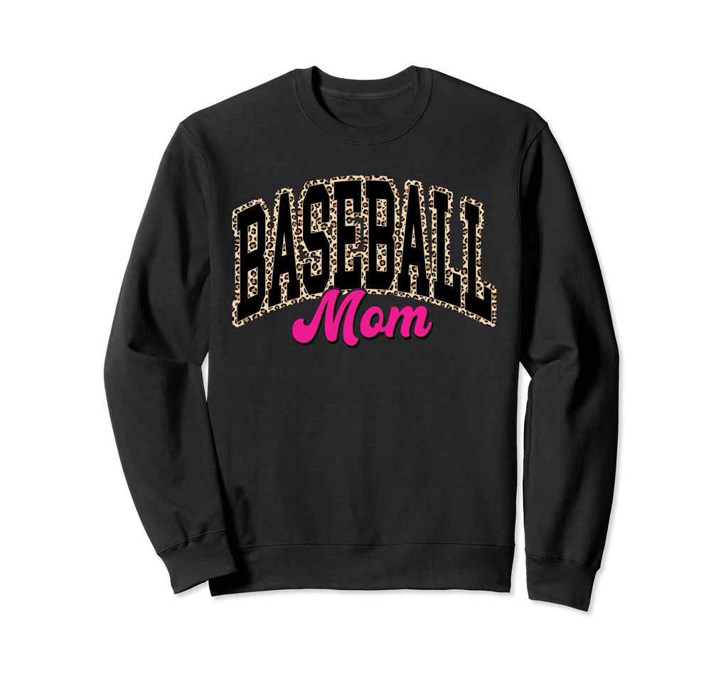 Baseball Mom Leopard Baseball Sweatshirt - Minimalist Print for Adults - T-Shirt, Sweatshirt, Hoodie