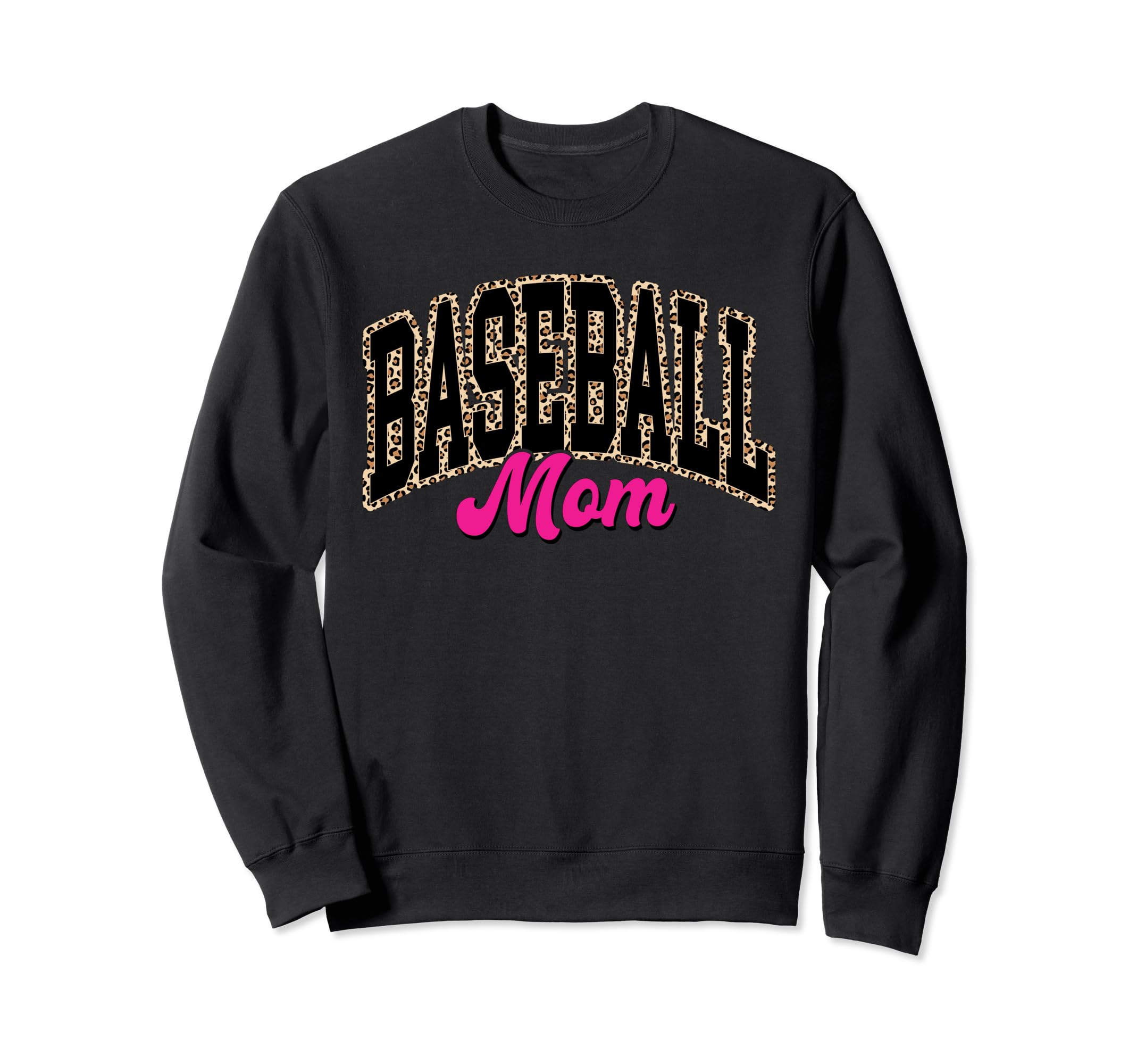 Baseball Mom Leopard Baseball Sweatshirt - Minimalist Print for Adults - T-Shirt, Sweatshirt, Hoodie