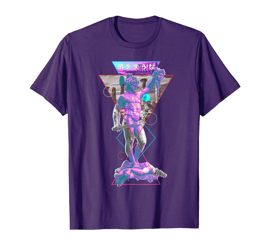 Perseus And Medusa Vaporwave Aesthetic T-Shirt - Minimalist Print Unisex - T-Shirt, Sweatshirt, Hoodie