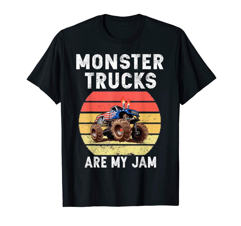 Monster Truck Are My Jam Sunset T-Shirt - Minimalist Print Men Women - T-Shirt, Sweatshirt, Hoodie