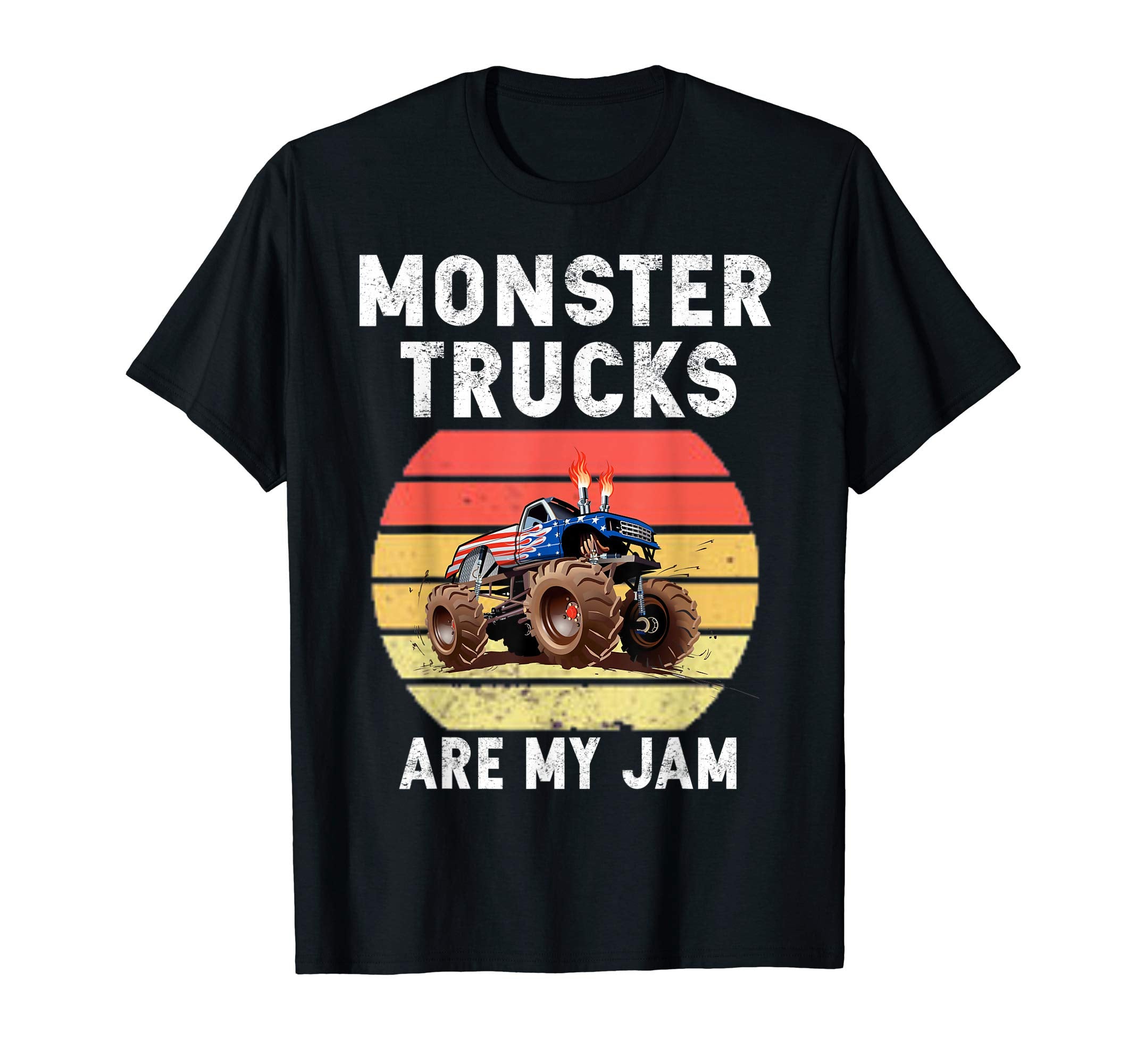 Monster Truck Are My Jam Sunset T-Shirt - Minimalist Print Men Women - T-Shirt, Sweatshirt, Hoodie