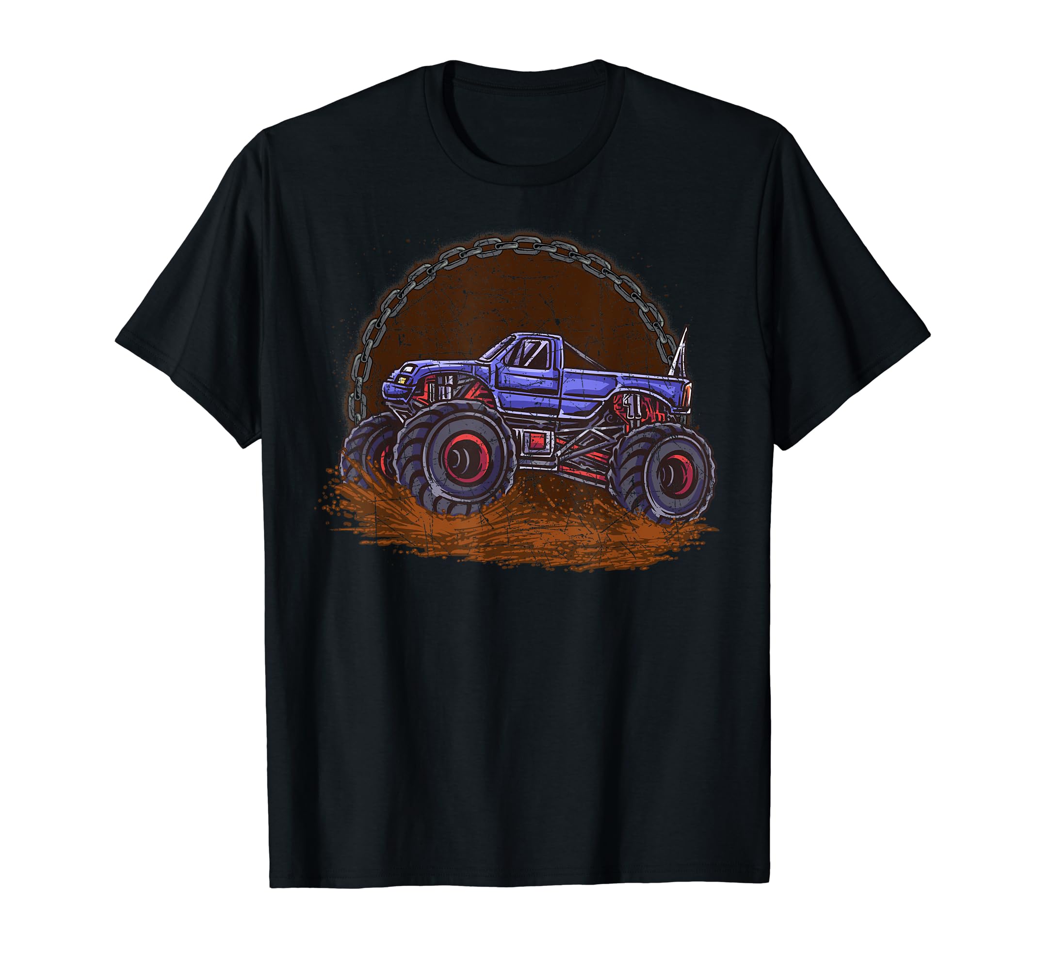 Monster Truck Distressed Monster Truck T-Shirt - Graphic Print Unisex - T-Shirt, Sweatshirt, Hoodie